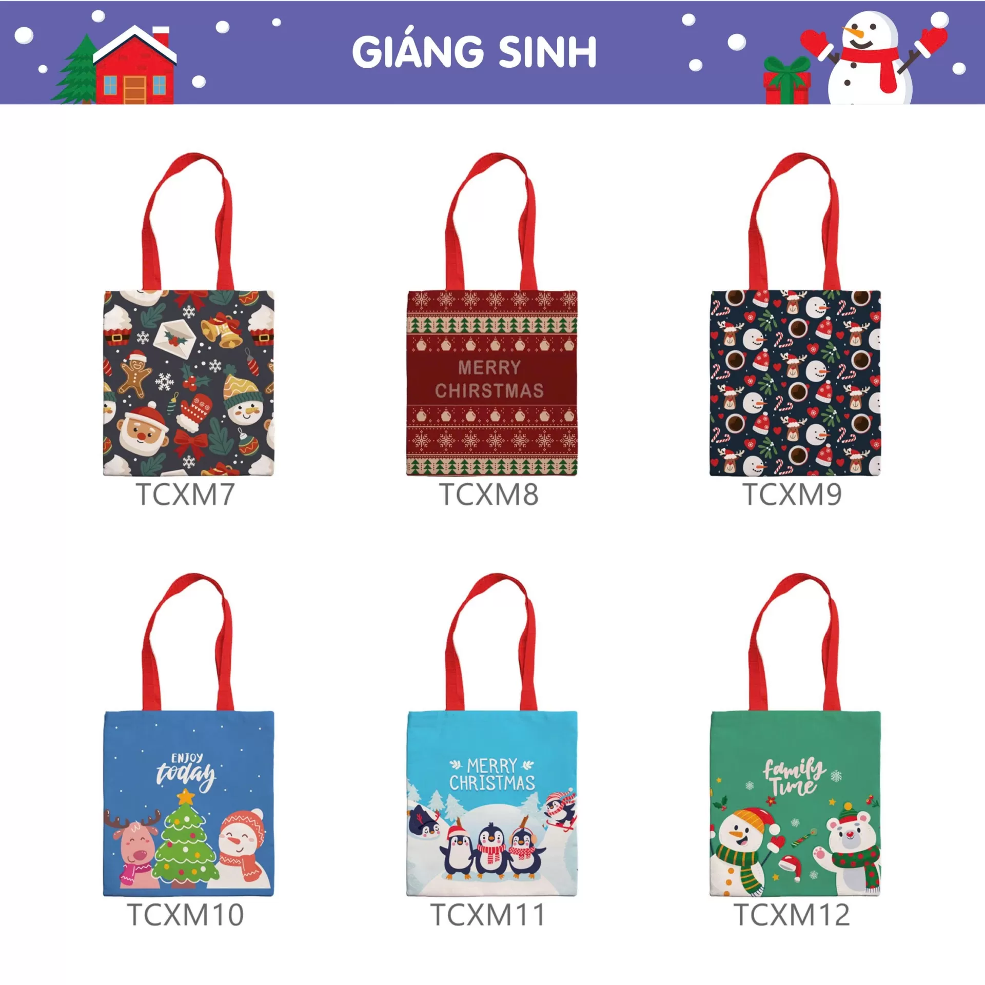 t&uacute;i vải đay lễ gi&aacute;ng sinh 1