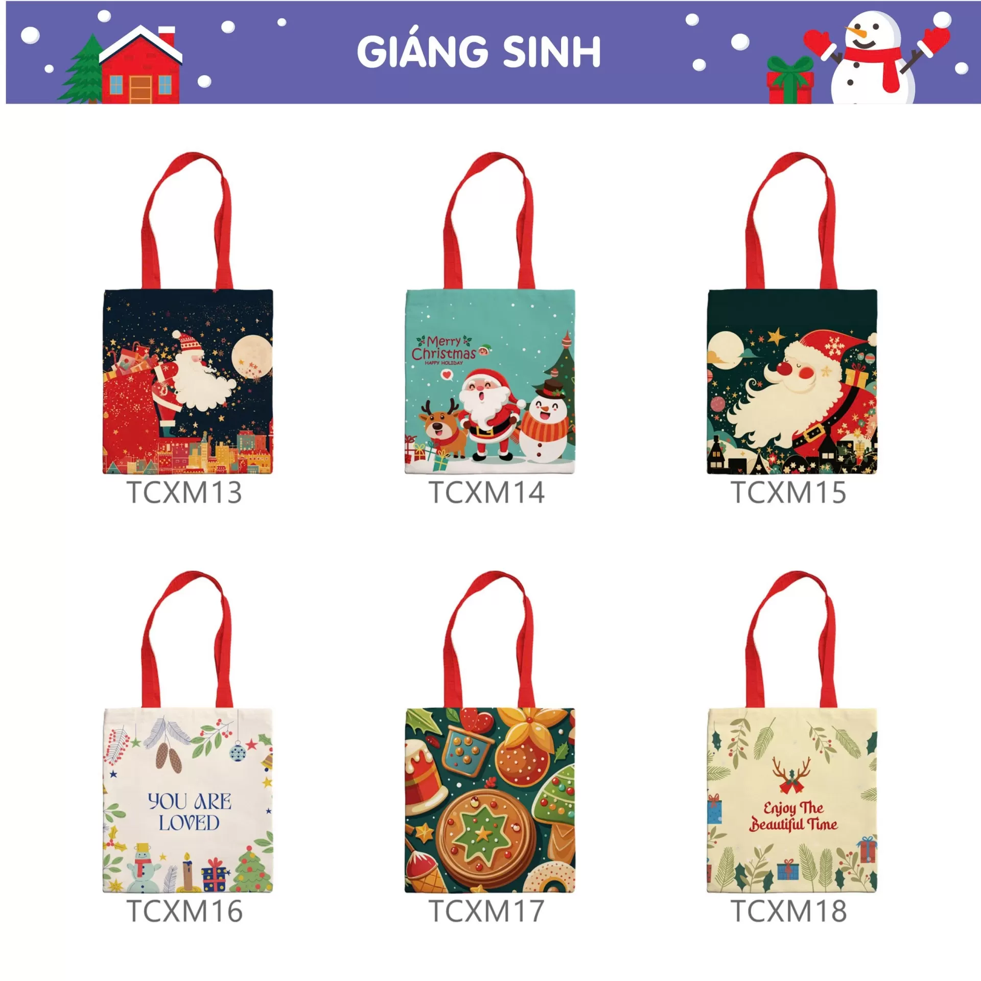 t&uacute;i vải đay lễ gi&aacute;ng sinh 2