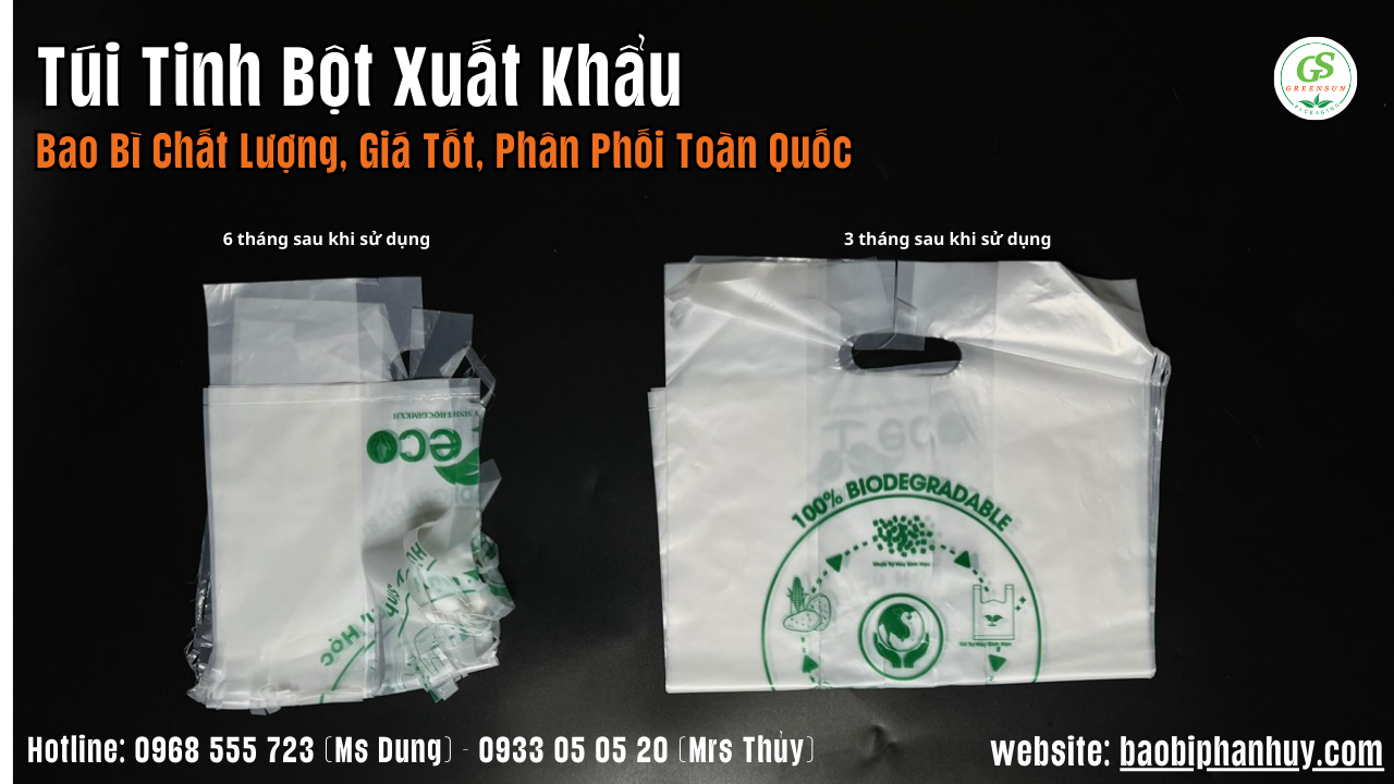 Túi tinh bột tự hủy xuất khẩu phân phối Hồ Chí Minh và toàn quốc