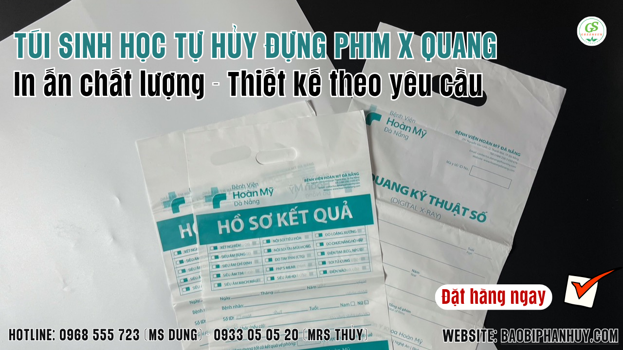 TÚI SINH HỌC TỰ HỦY ĐỰNG PHIM X QUANG cho phòng khám bệnh viện