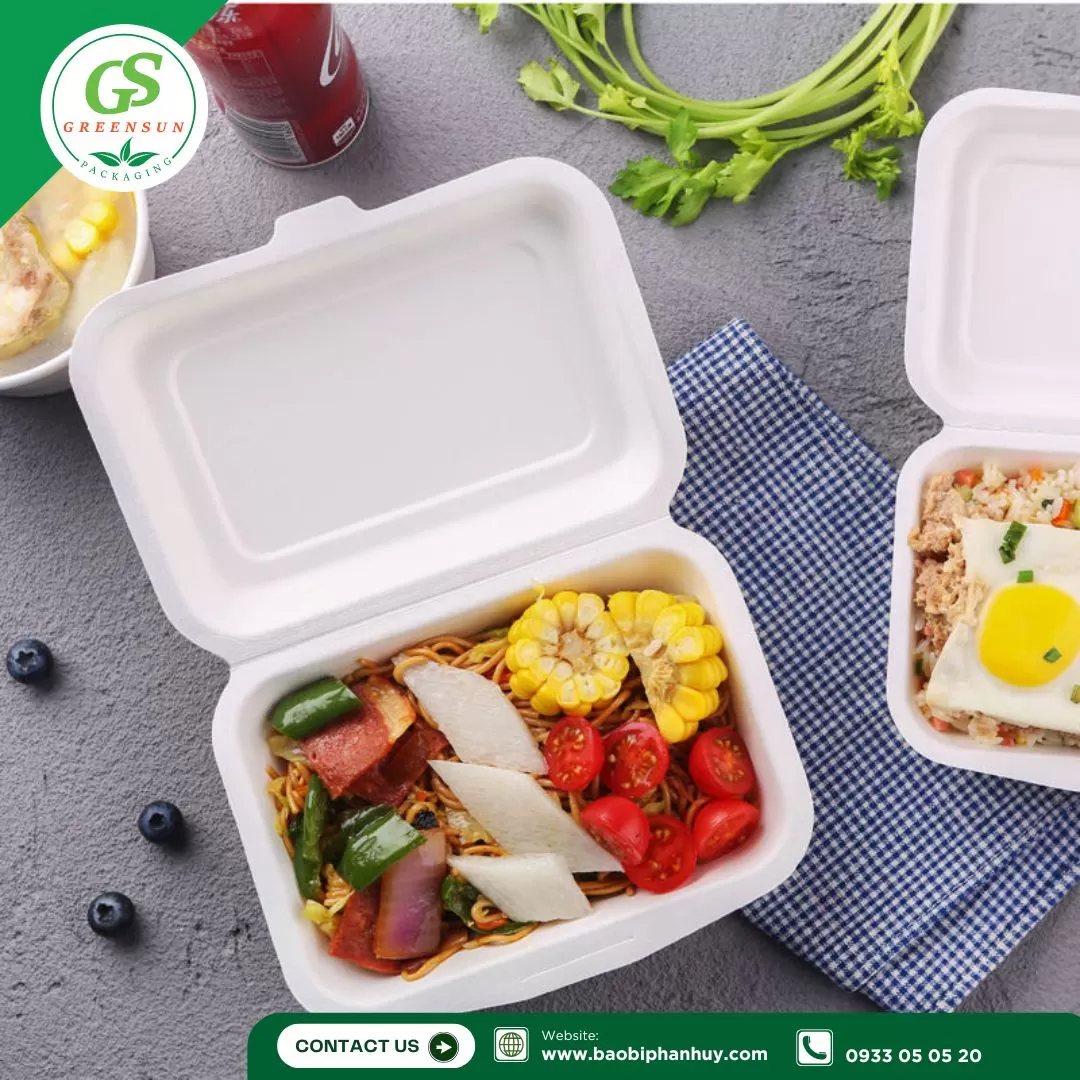 Hộp Bã Mía Chữ Nhật 600ml