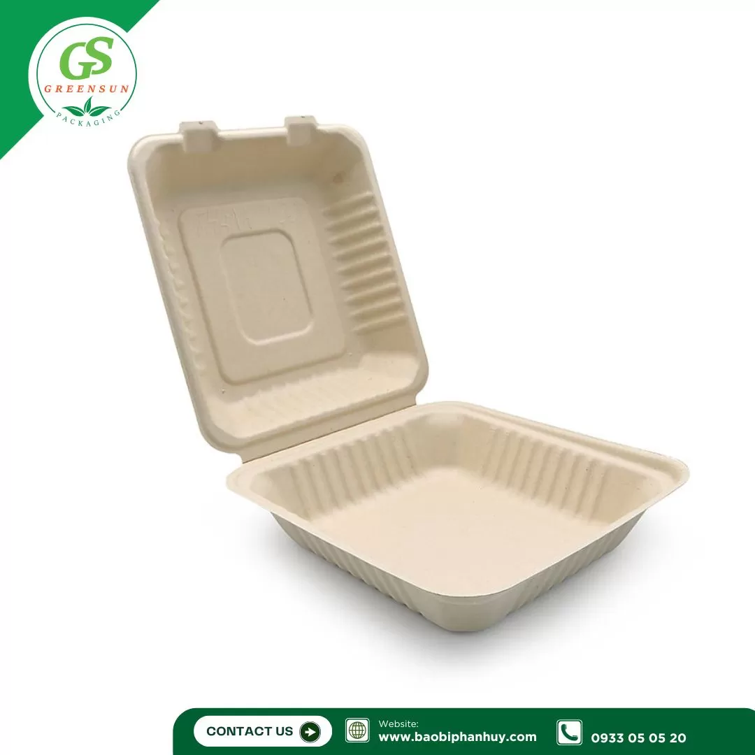 Hộp Bã Mía Vuông Size Lớn