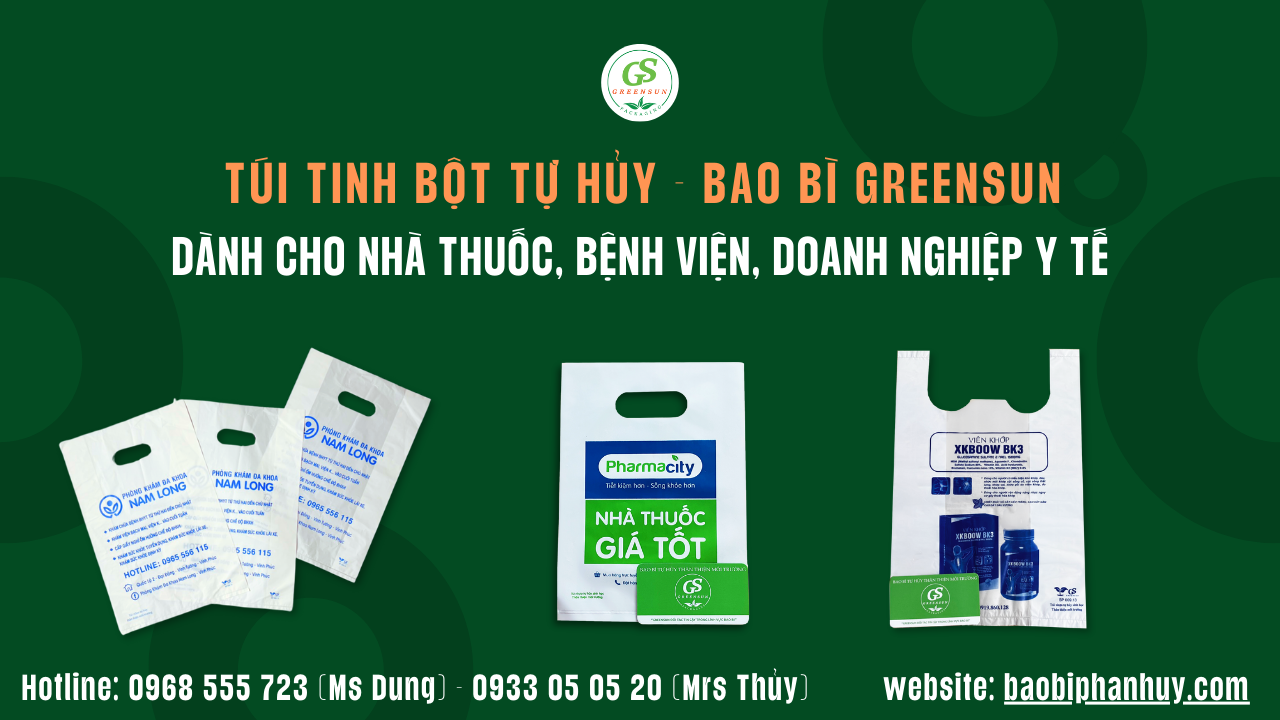 túi y tế thân thiện môi trường in logo cho bệnh viện nhà thuốc giá rẻ