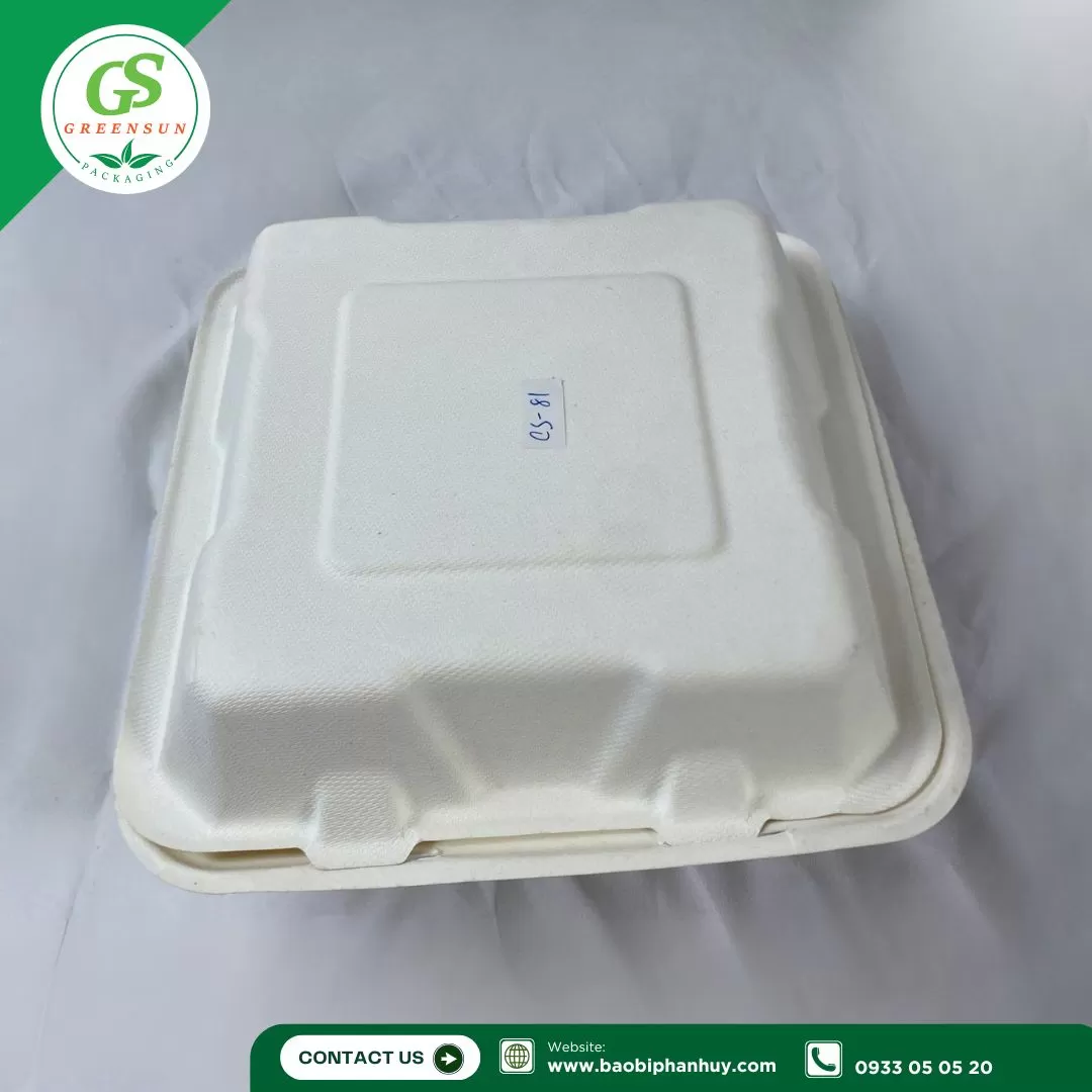 Hộp Bã Mía Vuông Size Lớn
