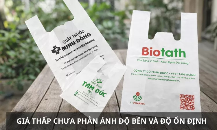 gi&aacute; t&uacute;i tự hủy từ nhựa sinh học chưa phản &aacute;nh độ bền v&agrave; độ ổn định