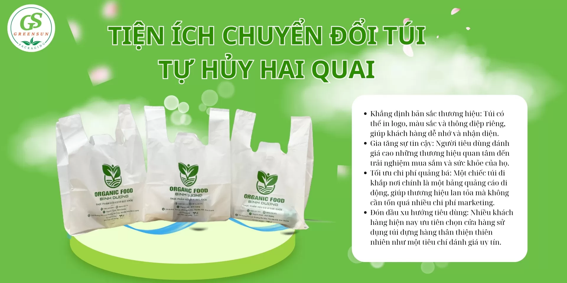 túi tự phân hủy hai quai đựng hàng