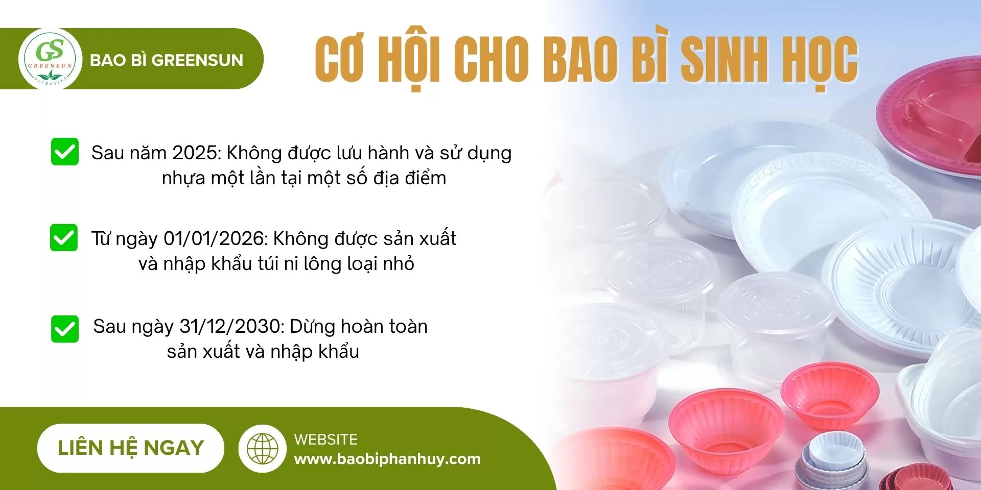 đồ nhựa d&ugrave;ng một lần, cơ hội cho bao b&igrave; sinh học
