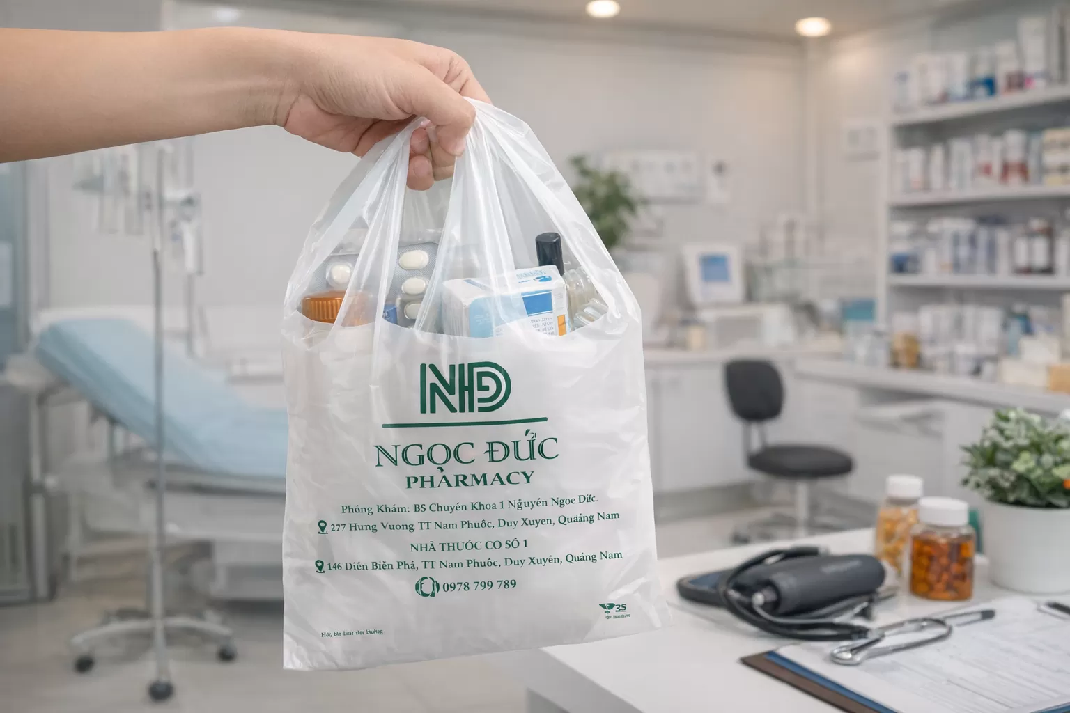 ứng dụng t&uacute;i ph&acirc;n hủy y tế, nh&agrave; thuốc