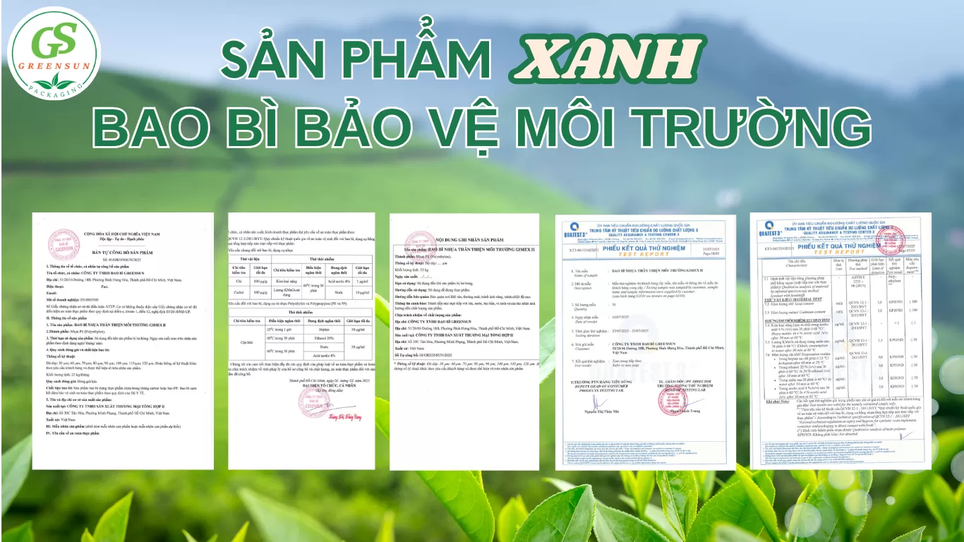 Giấy tờ chứng nhận túi phân hủy sinh học