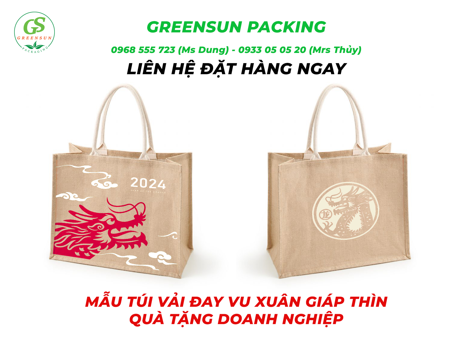 túi đựng quà tết, túi vải đay