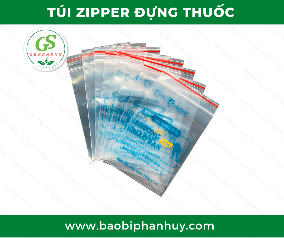 Túi zipper đựng thuốc tự hủy sinh học giá rẻ, chất lượng thương hiệu Greensun