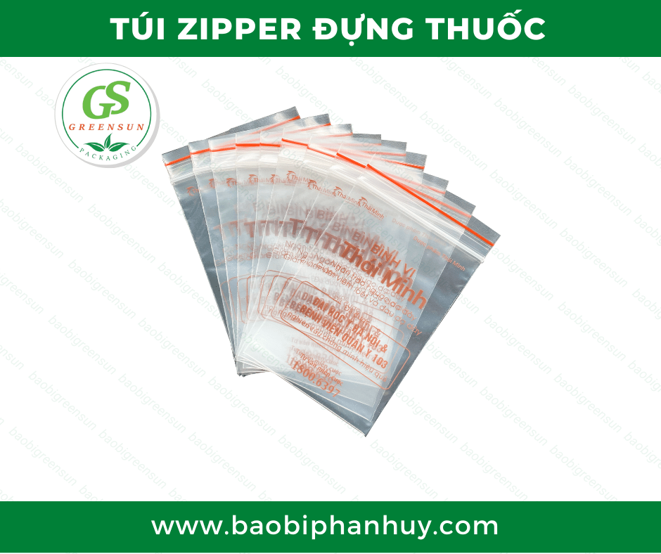 Túi zipper đựng thuốc tự hủy sinh học giá rẻ, chất lượng thương hiệu Greensun