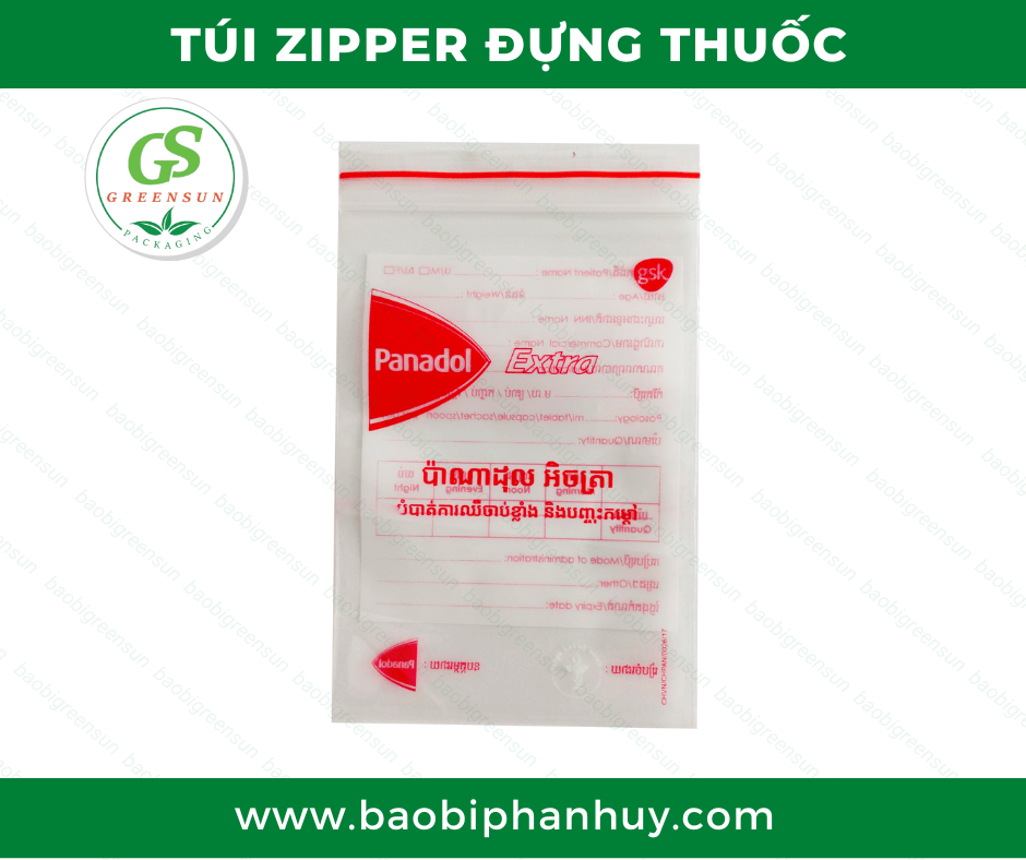 Túi zipper đựng thuốc tự hủy sinh học giá rẻ, chất lượng thương hiệu Greensun