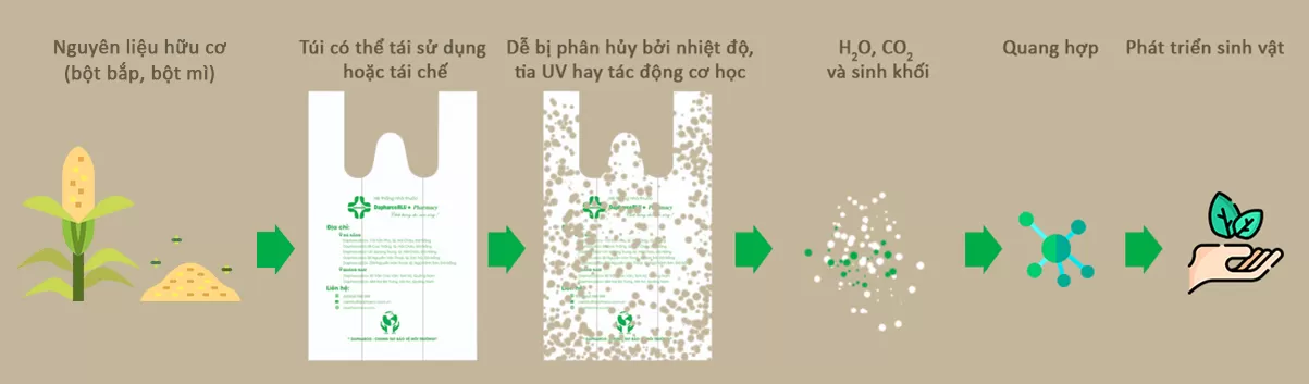 túi phân hủy sinh học 