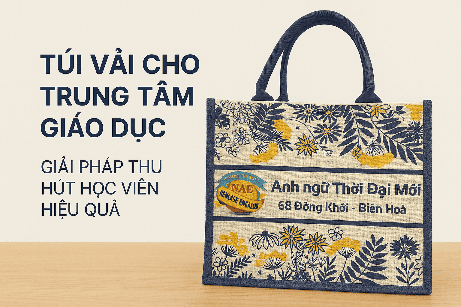 t&uacute;i vải cho trung t&acirc;m gi&aacute;o dục