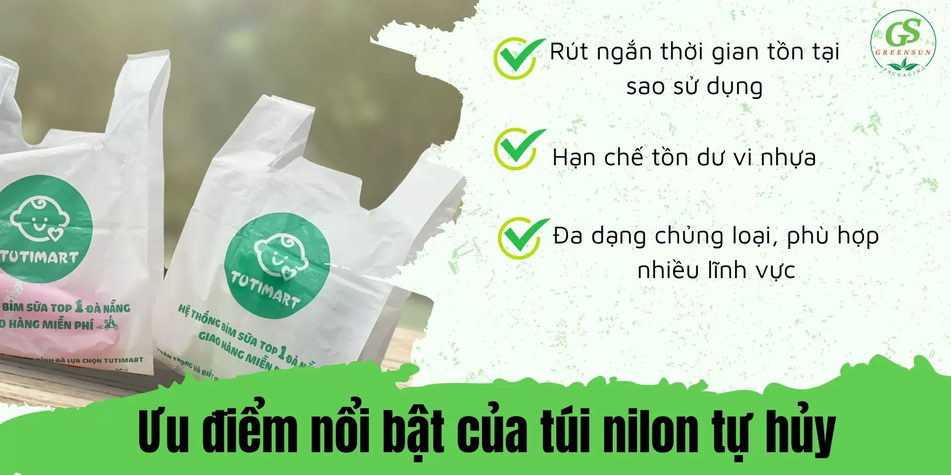 Ưu điểm của túi nilon tự phân hủy, túi nilon phân hủy uv