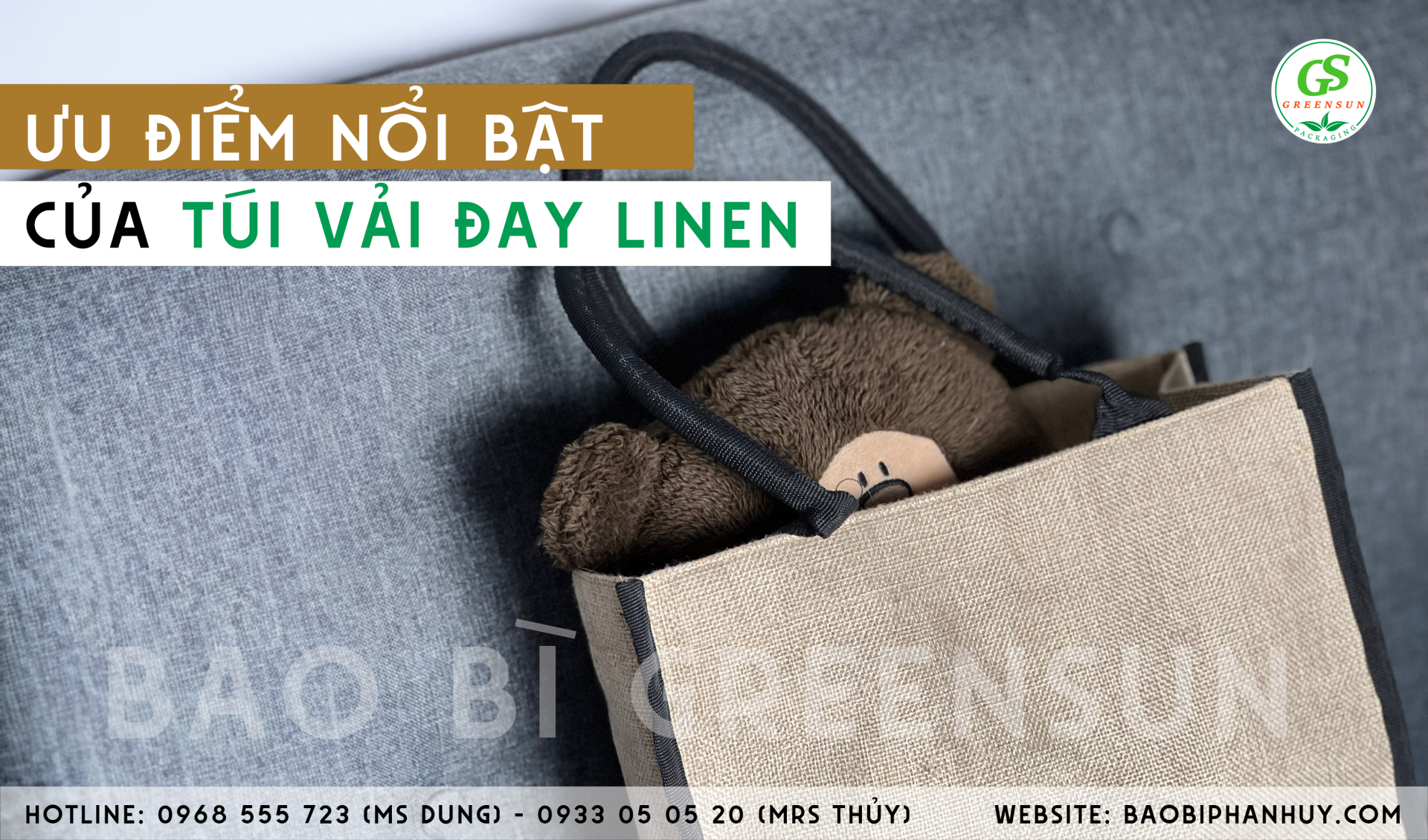 Xưởng t&uacute;i vải đay linen in logo ở hồ ch&iacute; minh