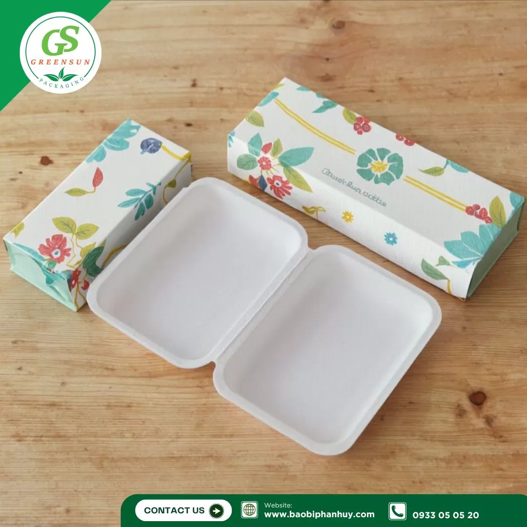Hộp Bã Mía Chữ Nhật 600ml