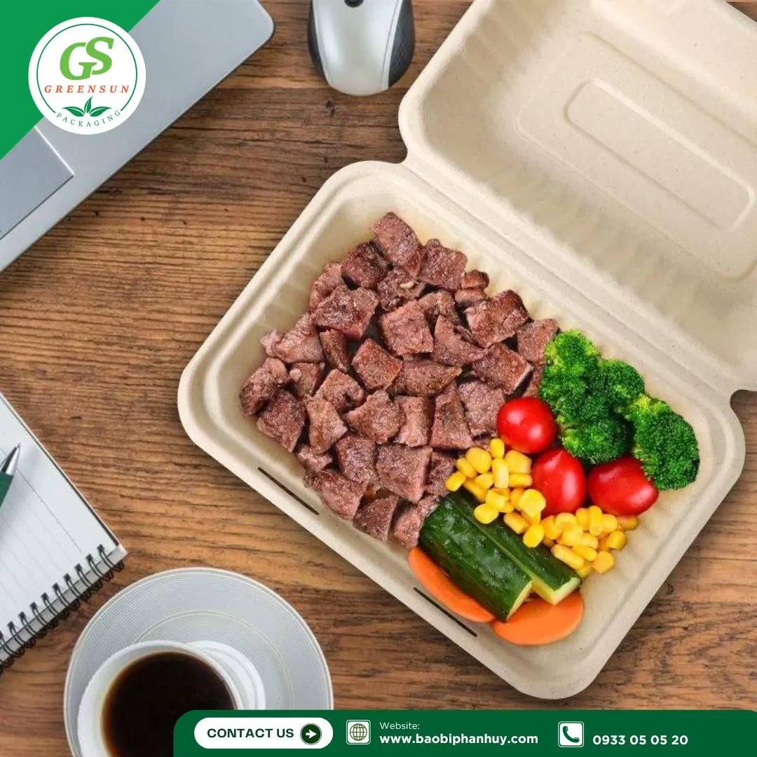 Hộp Bã Mía Chữ Nhật 600ml