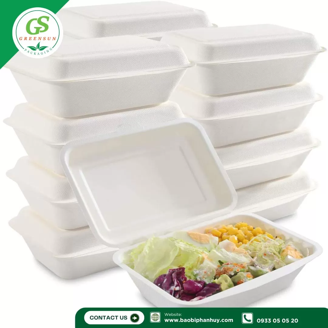 Hộp Bã Mía Chữ Nhật 600ml