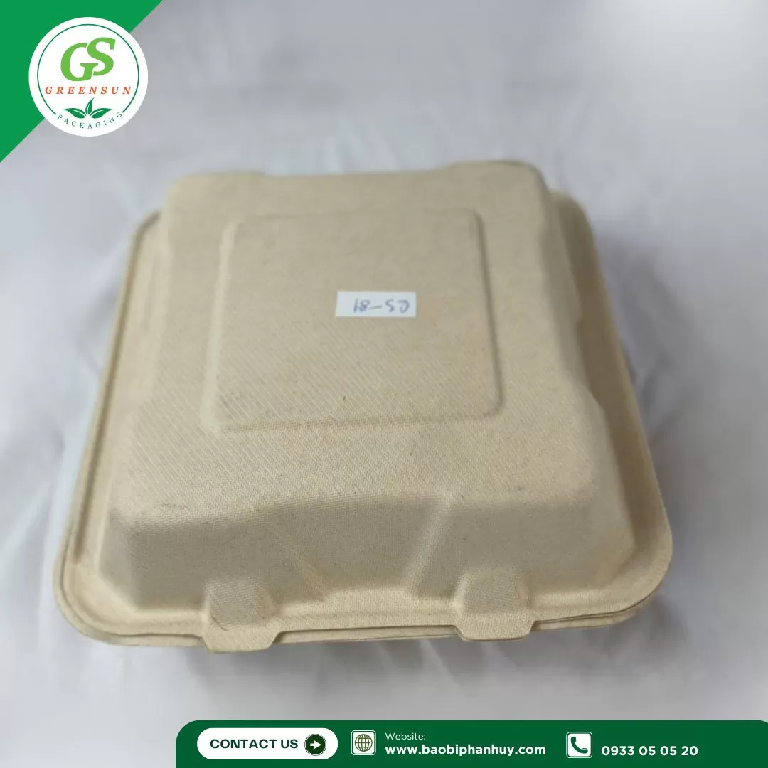 Hộp Bã Mía Vuông Size Lớn